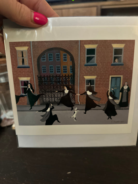 Dancing Nunns greeting card